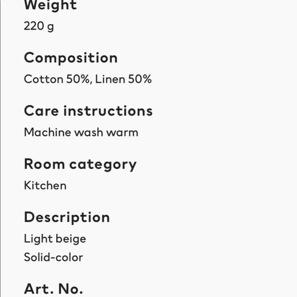 H&M Home Cotton Linen Blend Light Beige Apron Unisex Korean style - Picture 11 of 12